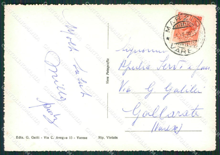 Varese Marzio Lago di Lugano Foto FG cartolina KV8147 – retro