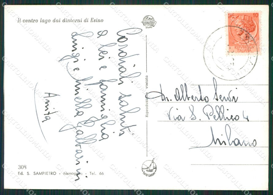 Lecco Esino Lario Lago di Foto FG cartolina KV8156 – retro