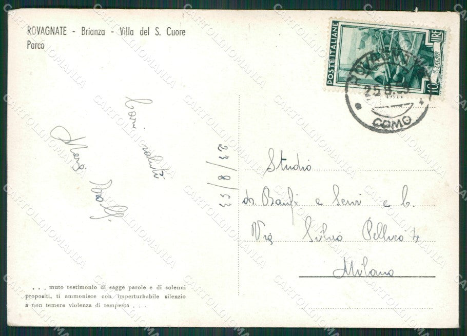 Lecco Rovagnate FG cartolina KV8163 – retro