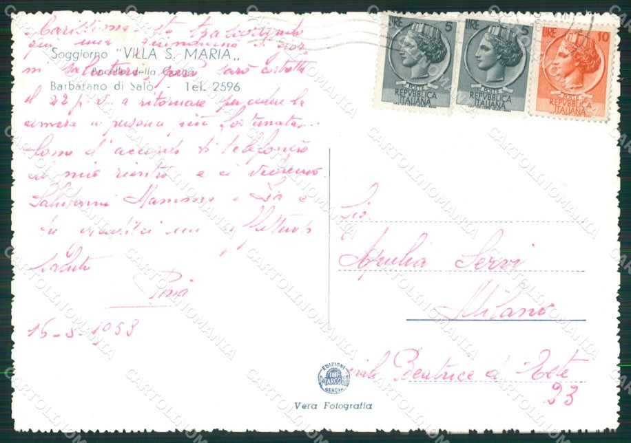 Brescia Salò Barbarano di Foto FG cartolina KV8173 – retro