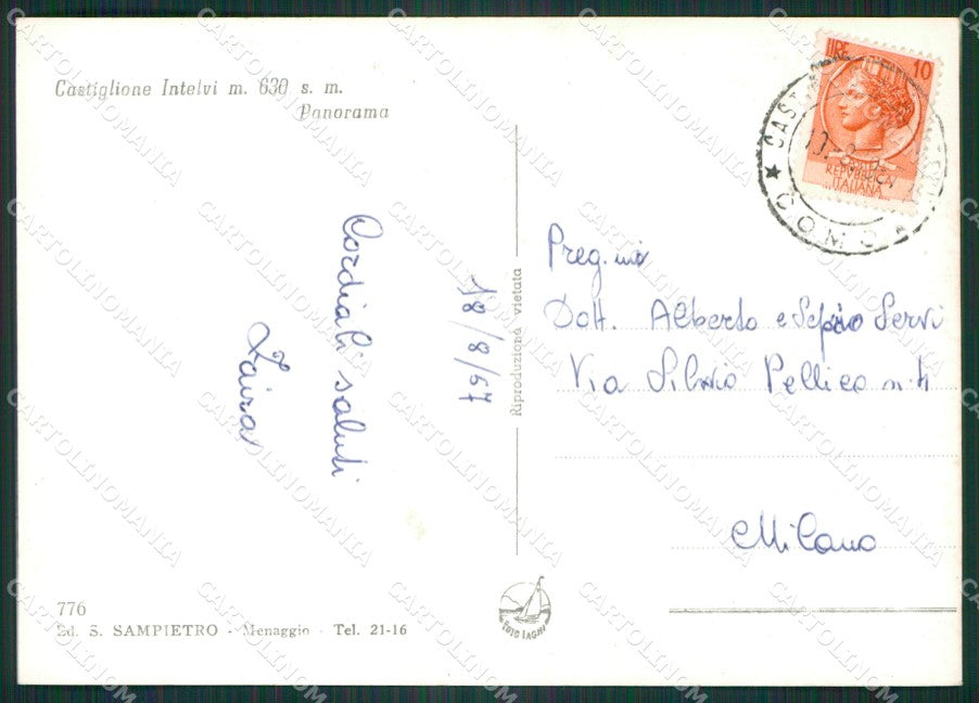 Sondrio Pizzo Bernina Cai Foto FG cartolina KV8182 – retro