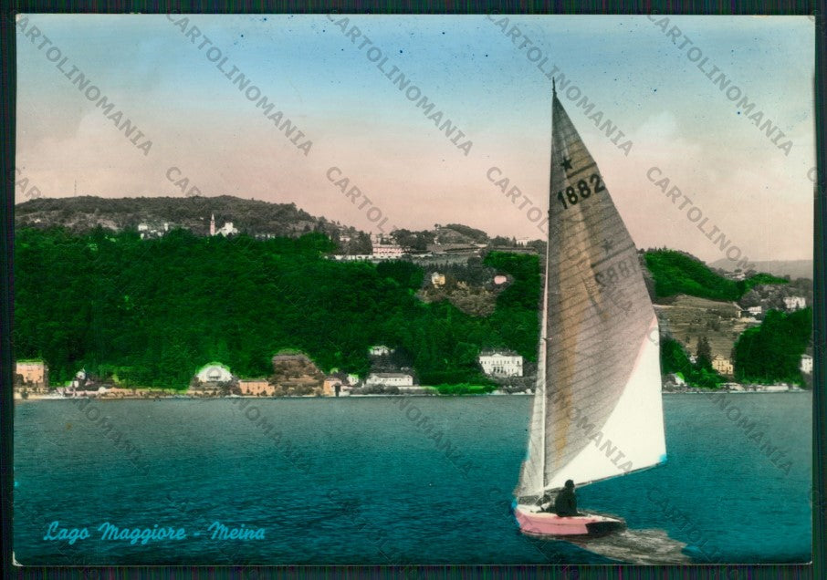Novara Meina Lago Maggiore Barca Foto FG cartolina KV8195 – fronte
