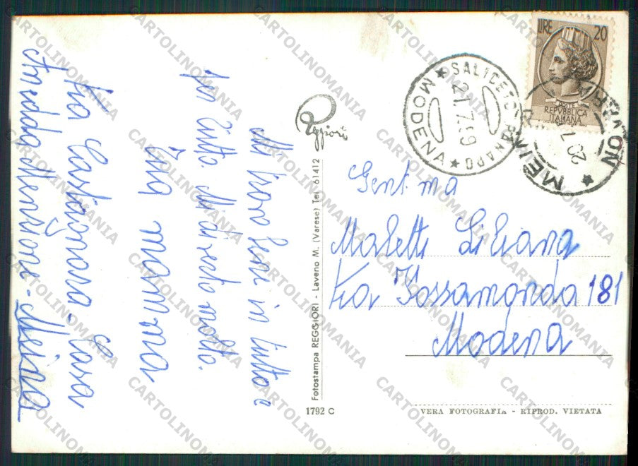 Novara Meina Lago Maggiore Barca Foto FG cartolina KV8195 – retro