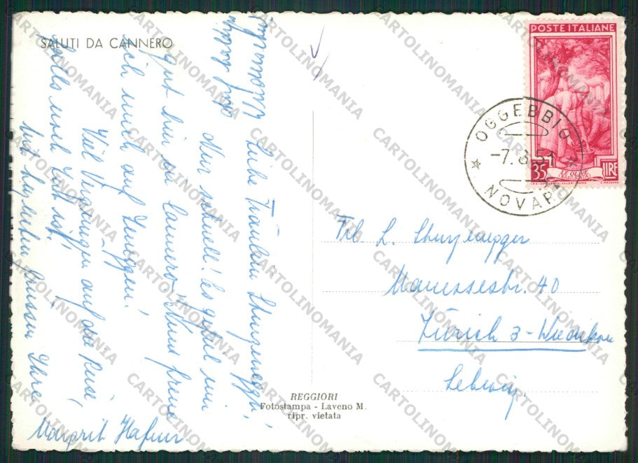Verbania Cannero Lago Maggiore Battello Foto FG cartolina KV8200 – retro