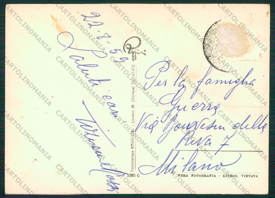 Novara Lesa Lago Maggiore PIEGA Foto FG cartolina KV8207 – retro