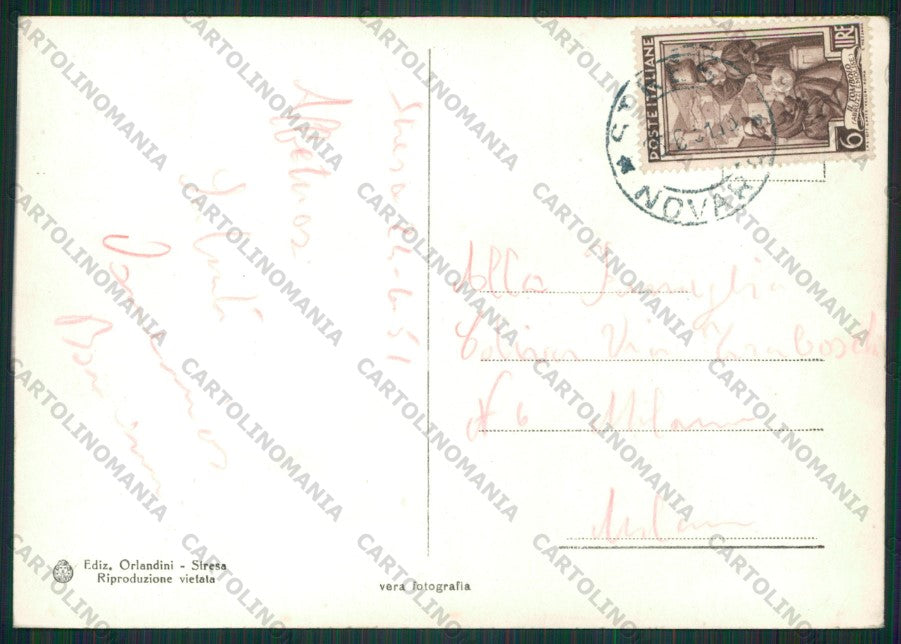 Verbania Stresa Isole Lago Maggiore Funivia Mottarone Foto FG cartolina KV8213 – retro