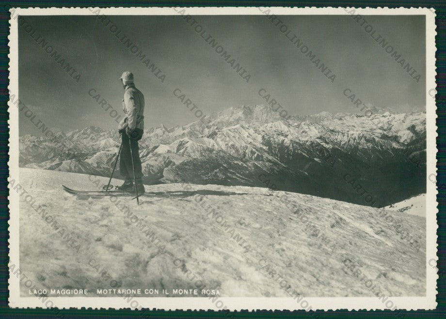 Verbania Mottarone Nevicata Sci Monte Rosa Foto FG cartolina KV8214 – fronte