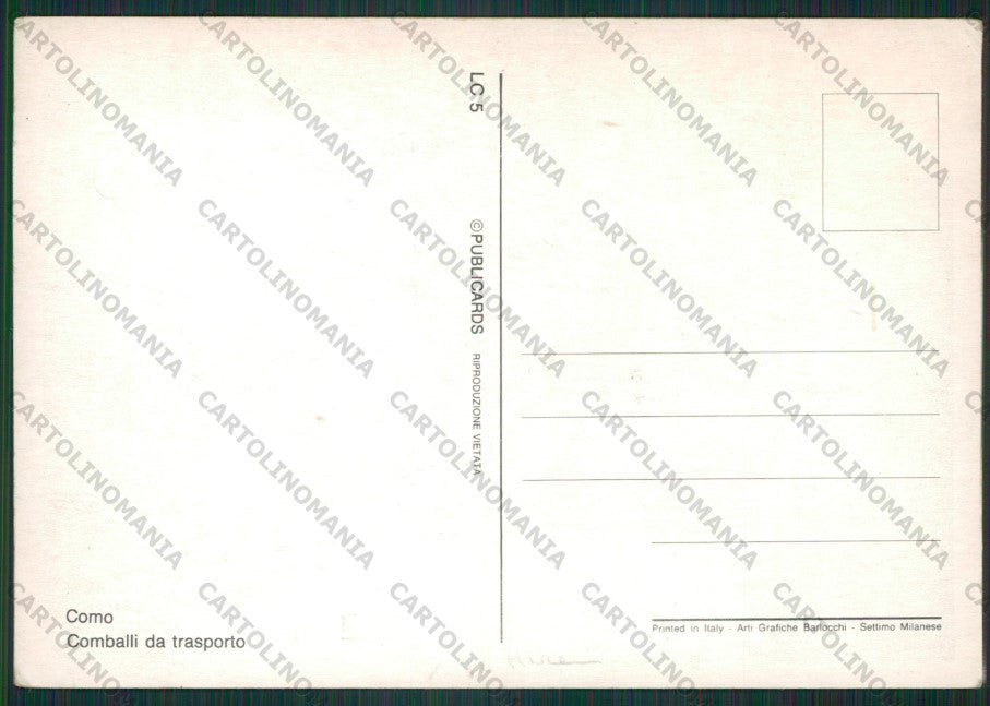 Como Lago di Barche RIPRODUZIONE FG cartolina KV8217 – retro