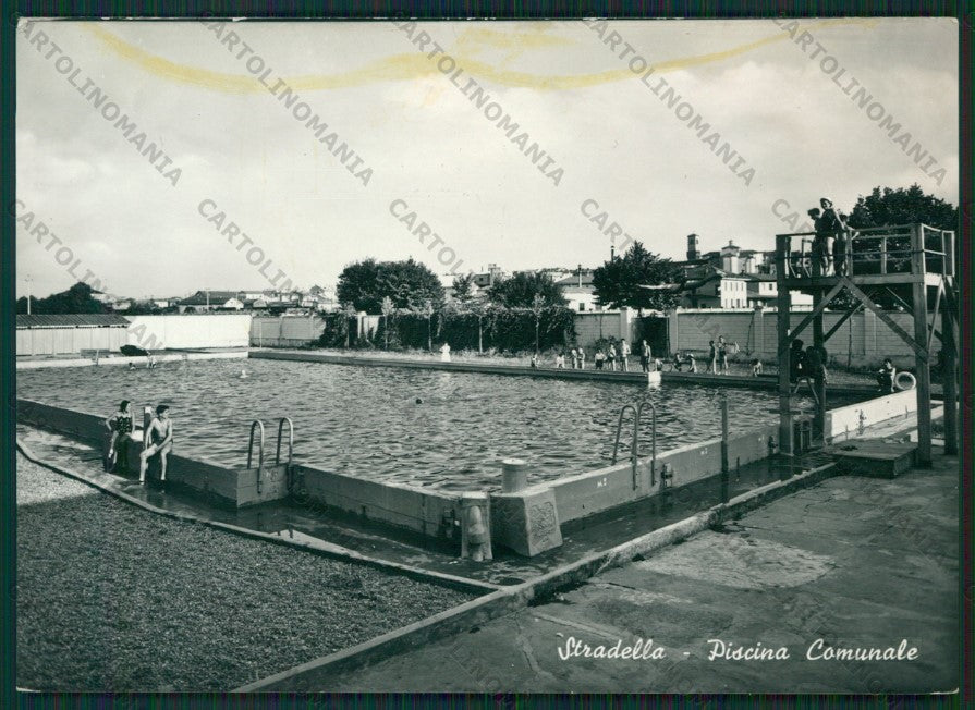 Pavia Stradella Piscina PIEGATA MACCHIA Foto FG cartolina KV8220 – fronte
