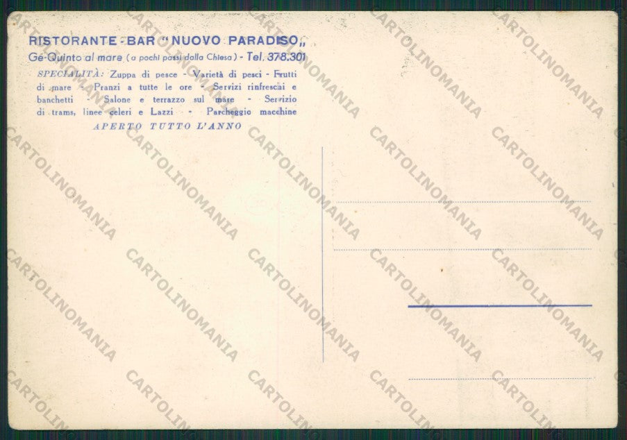 Genova Quinto PIEGHINE FG cartolina KV8226 – retro