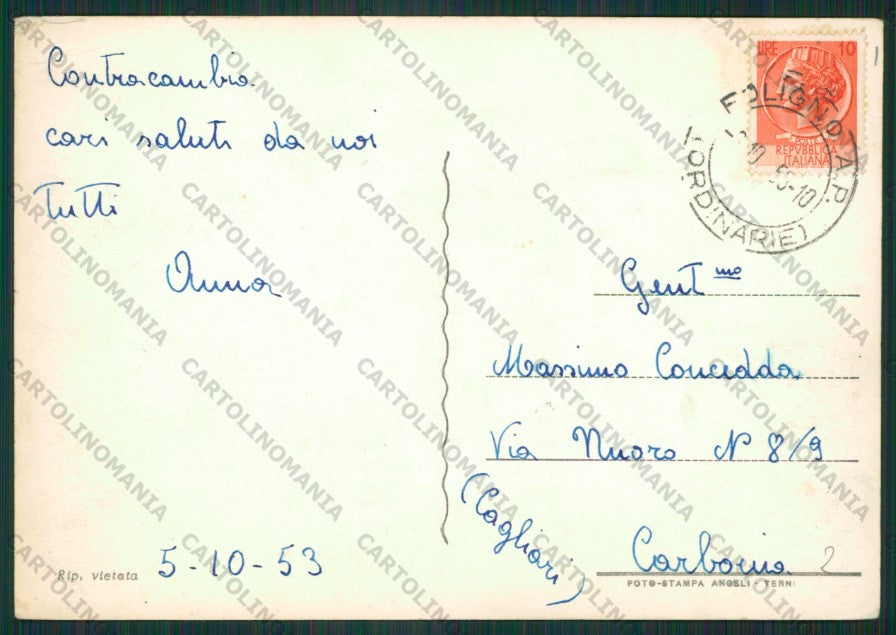 Perugia Foligno Caserma PIEGHE Foto FG cartolina KV8238 – retro