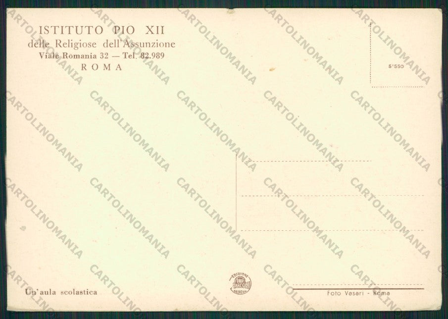 Roma Città Istituto Pio XII FG cartolina KV8242 – retro