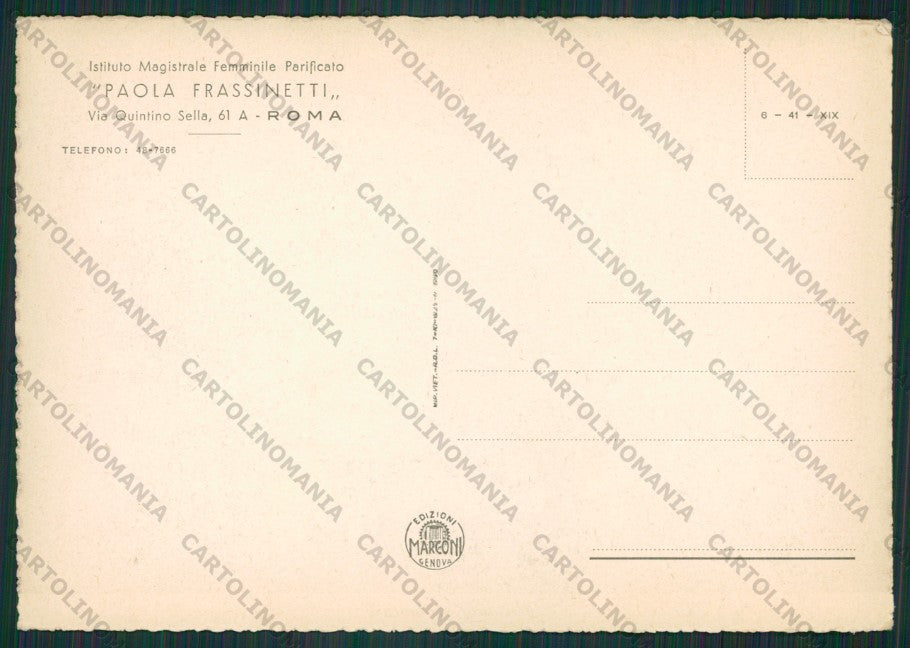 Roma Città Istituto Frassinetti FG cartolina KV8246 – retro