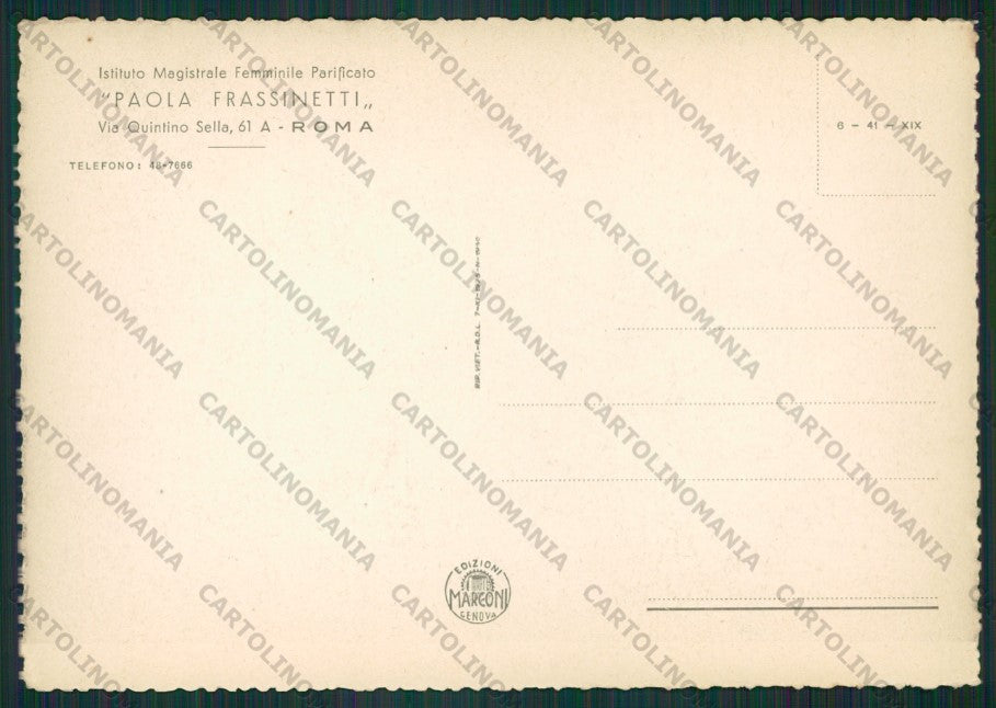 Roma Città Istituto Frassinetti FG cartolina KV8247 – retro