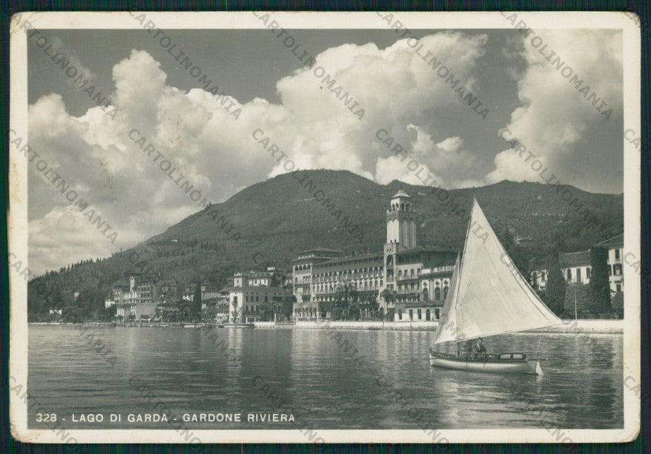 Brescia Gardone Riviera Lago di Garda Barca PIEGHINE Foto FG cartolina KV8256 – fronte
