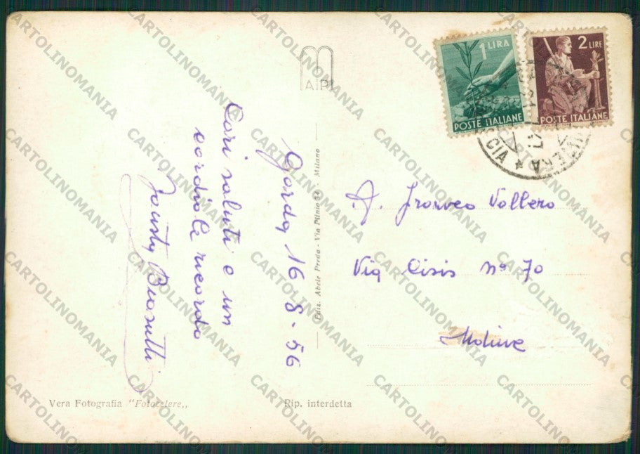 Brescia Gardone Riviera Lago di Garda Barca PIEGHINE Foto FG cartolina KV8256 – retro