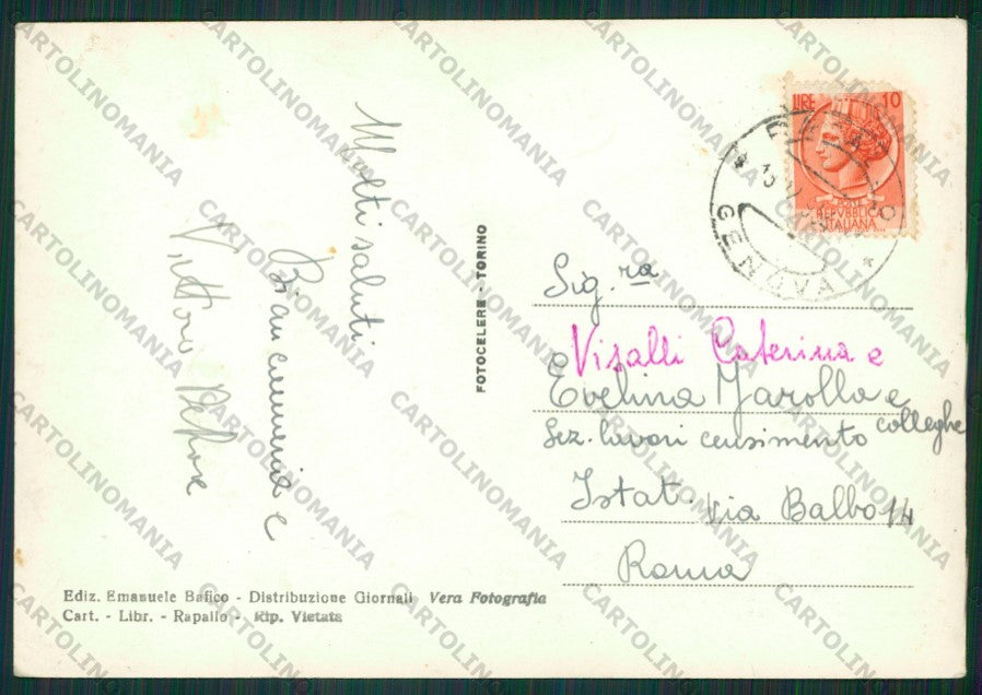 Genova Rapallo Barche PIEGHINE Foto FG cartolina KV8263 – retro