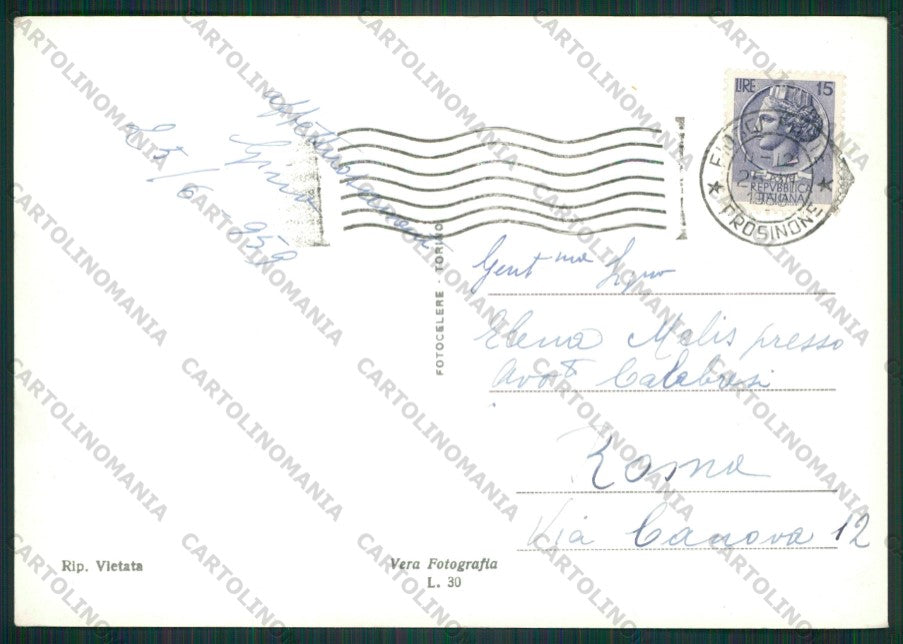 Frosinone Fiuggi Saluti da Foto FG cartolina KV8265 – retro