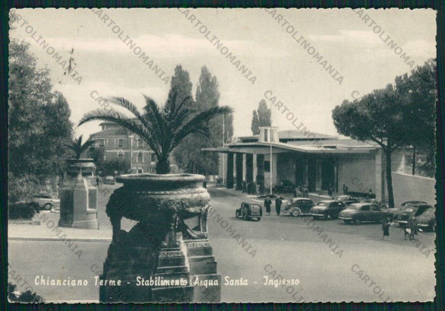 Siena Chianciano Teme Stabilimento Acqua Santa Auto FG cartolina KV8267 – fronte
