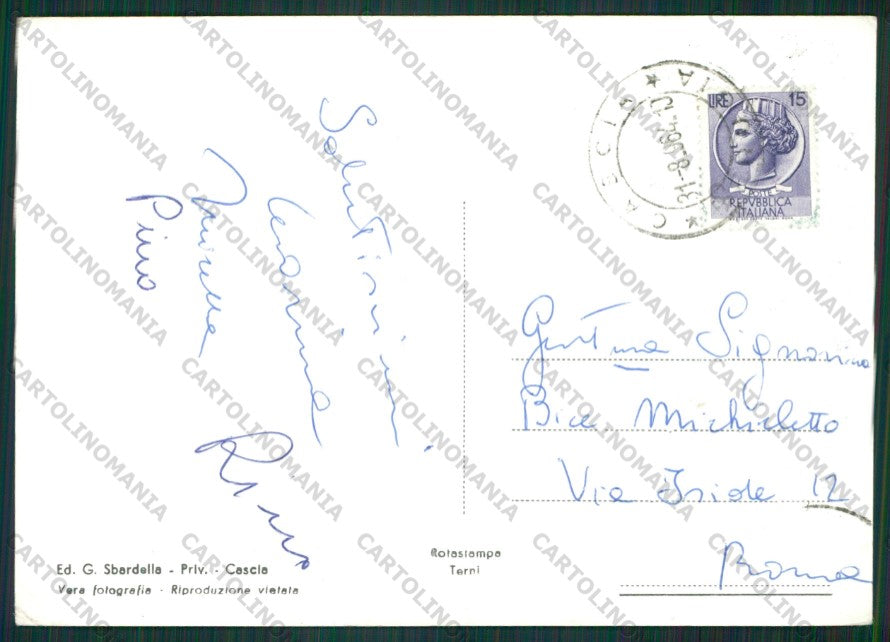 Perugia Cascia PIEGHINA Foto FG cartolina KV8286 – retro