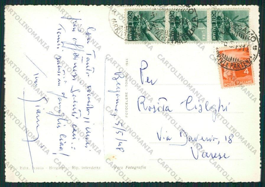 Bergamo Città Sudorno FG cartolina KV8314 – retro