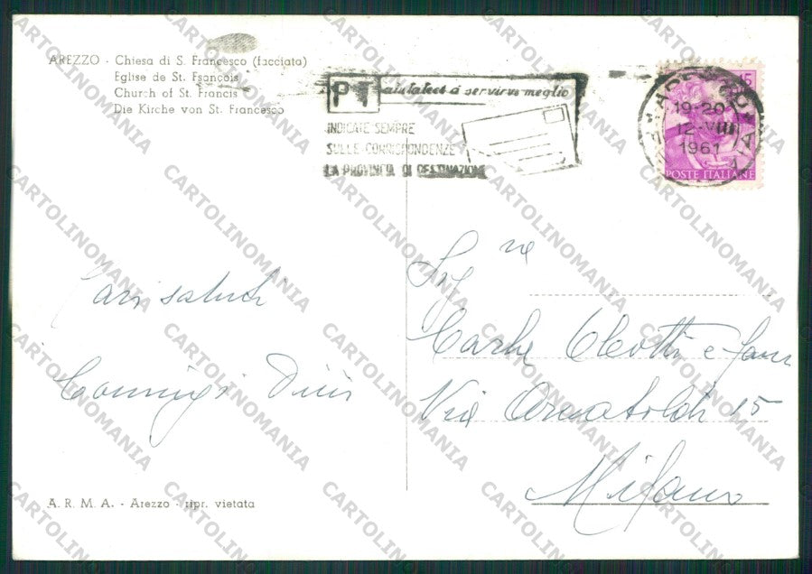 Arezzo Città Foto FG cartolina KV8323 – retro