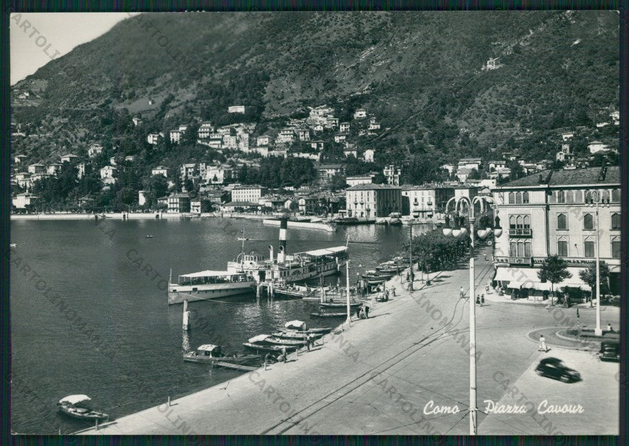 Como Città Lago di Battello PIEGATA Foto FG cartolina KV8324 – fronte