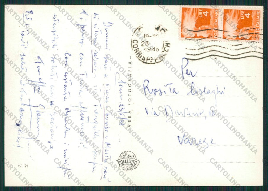 Como Città Lago di Battello PIEGATA Foto FG cartolina KV8324 – retro