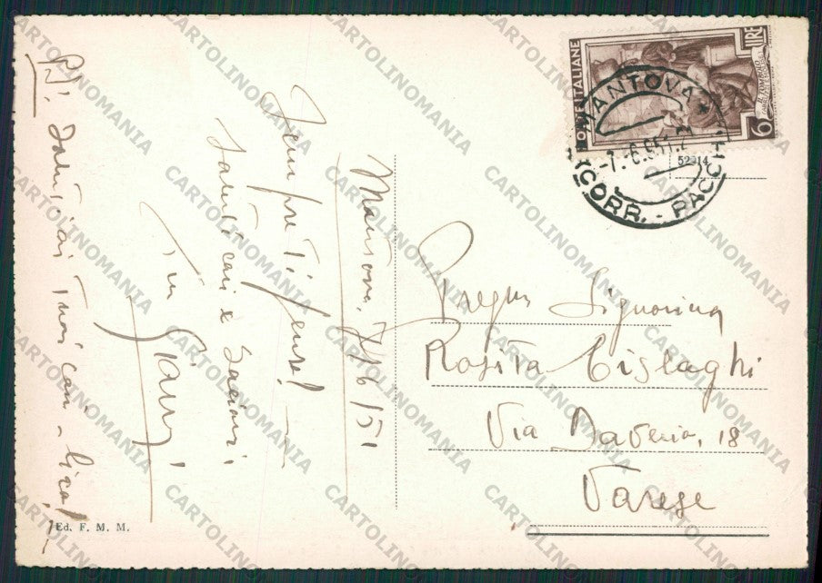 Mantova Città Castello San Giorgio PIEGA FG cartolina KV8325 – retro