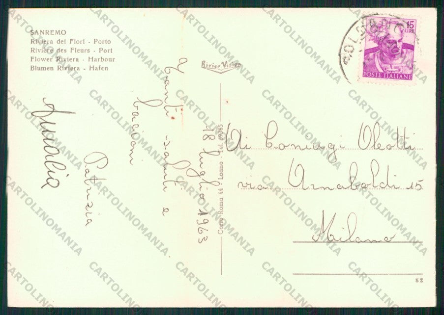 Imperia Sanremo Barche Foto FG cartolina KV8328 – retro