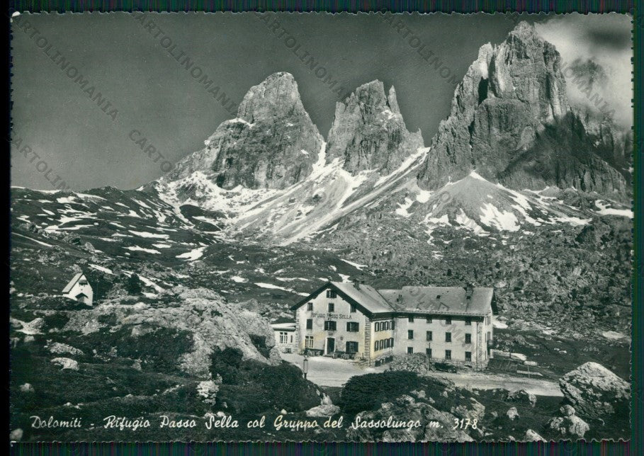 Bolzano Passo Sella Rifugio di Sassolungo Foto FG cartolina KV8330 – fronte
