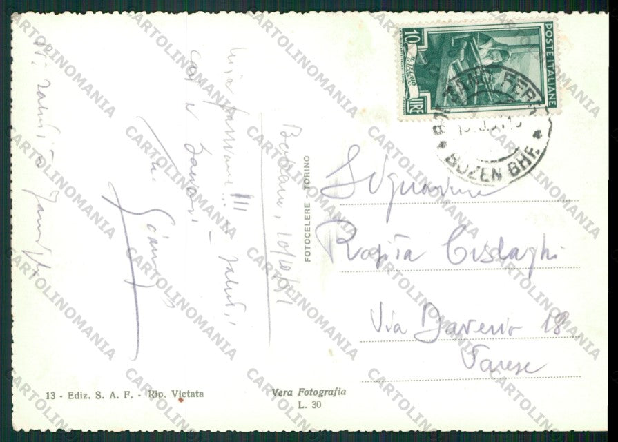 Bolzano Passo Sella Rifugio di Sassolungo Foto FG cartolina KV8330 – retro