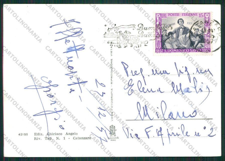 Catanzaro Città Foto FG cartolina KV8358 – retro