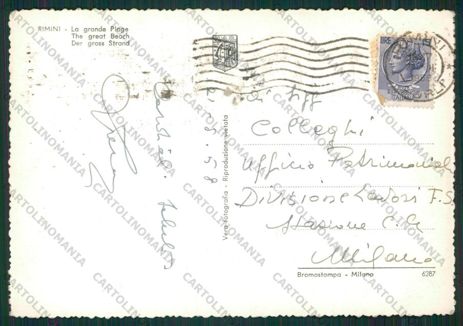 Rimini Città PIEGHINA Foto FG cartolina KV8360 – retro