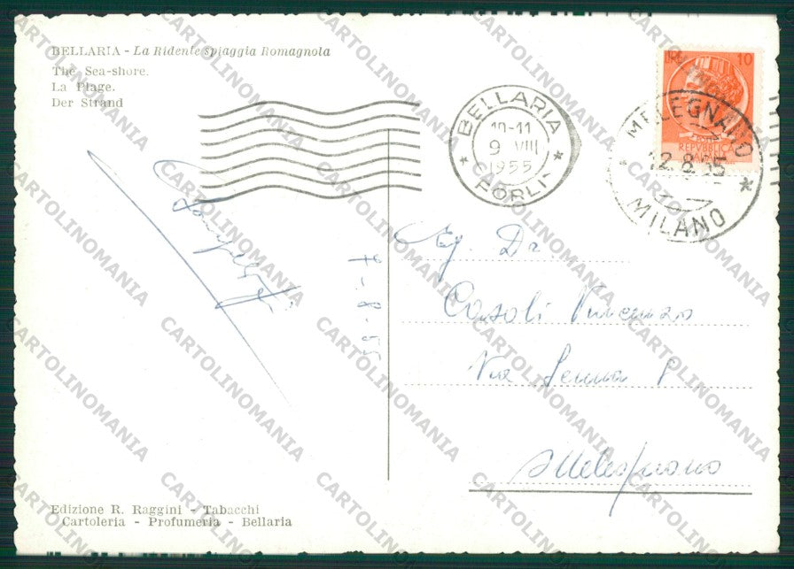 Rimini Bellaria Foto FG cartolina KV8363 – retro