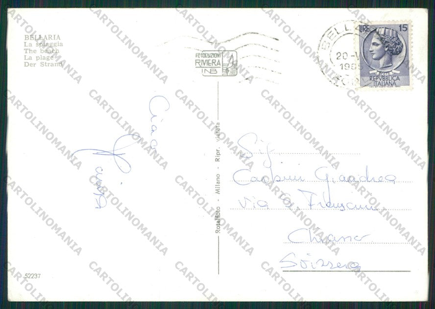 Rimini Bellaria Foto FG cartolina KV8364 – retro