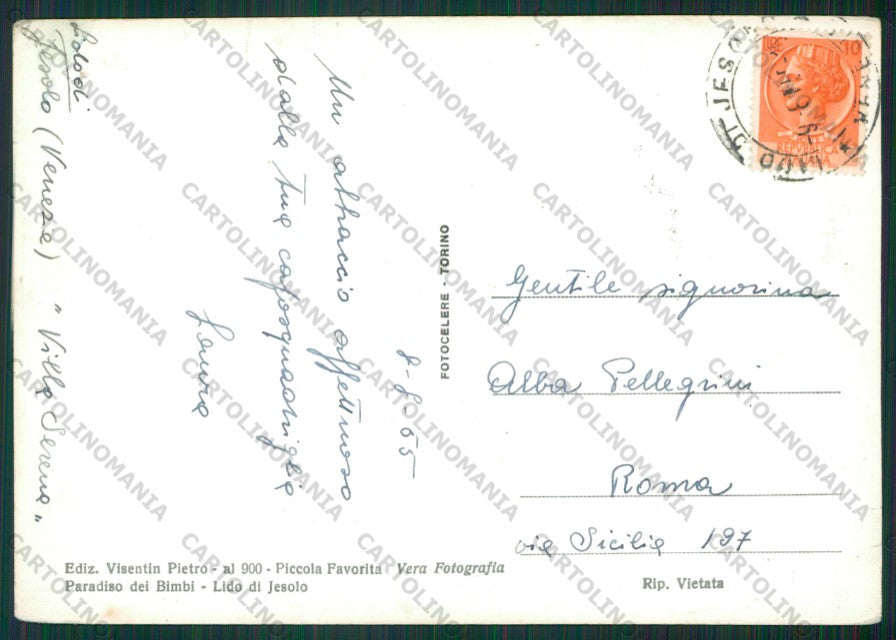 Venezia Jesolo Lido di Faro Foto FG cartolina KV8390 – retro