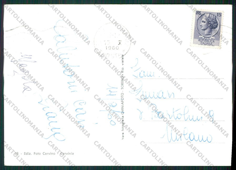 Aosta Valtournenche Cervinia Saluti da Foto FG cartolina KV8396 – retro