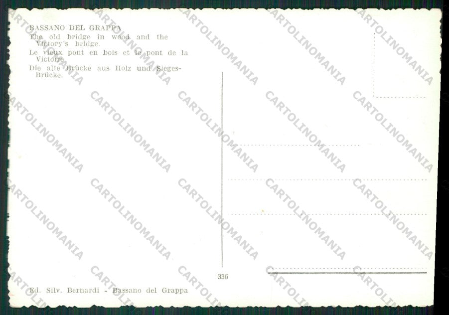 Vicenza Bassano del Grappa Ponte in Legno Foto FG cartolina KV8402 – retro