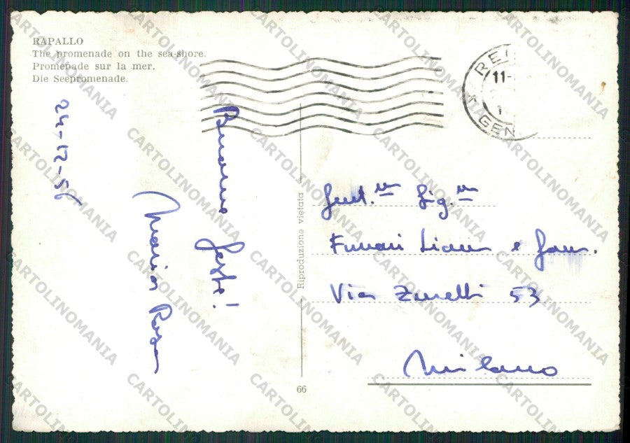 Genova Rapallo Auto Foto FG cartolina KV8403 – retro