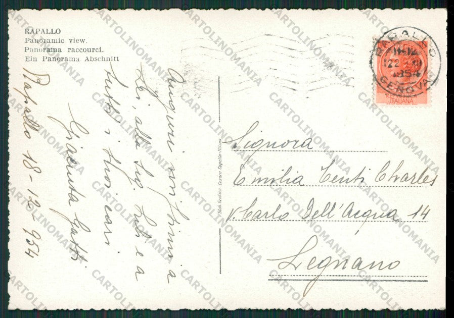 Genova Rapallo FG cartolina KV8411 – retro