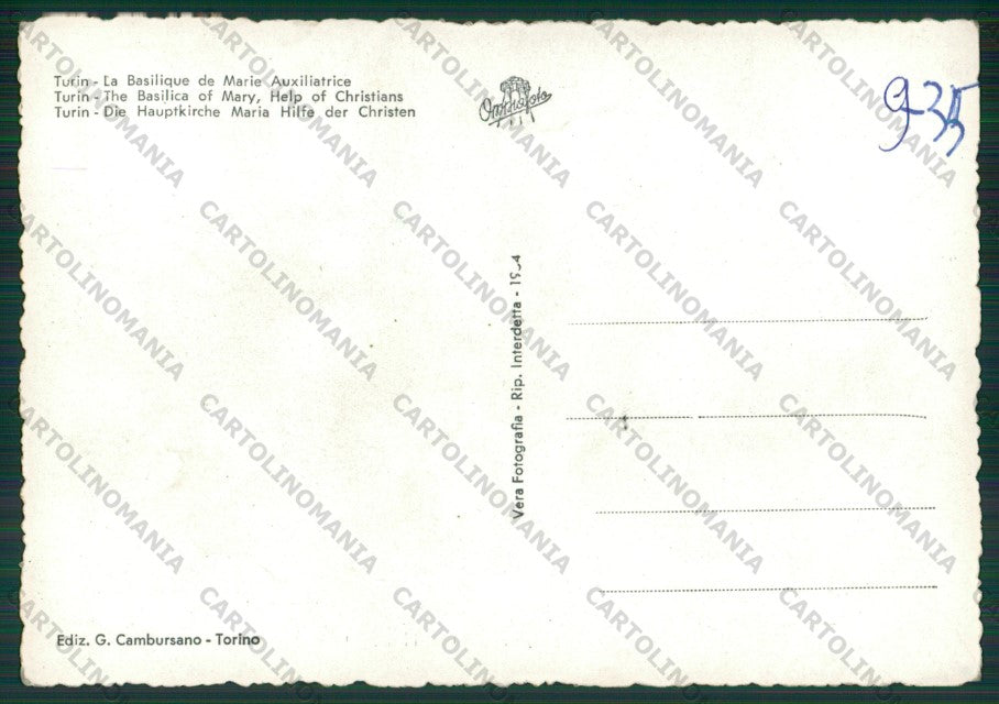 Torino Città PIEGHINE Foto FG cartolina KV8413 – retro