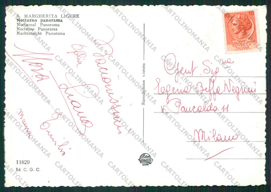 Genova Santa Margherita Ligure PIEGHINA Foto FG cartolina KV8442 – retro
