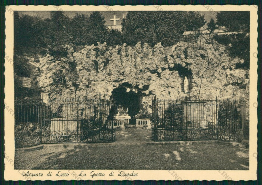 Lecco Acquate Grotta di Lourdes PIEGHINA FG cartolina KV8459 – fronte