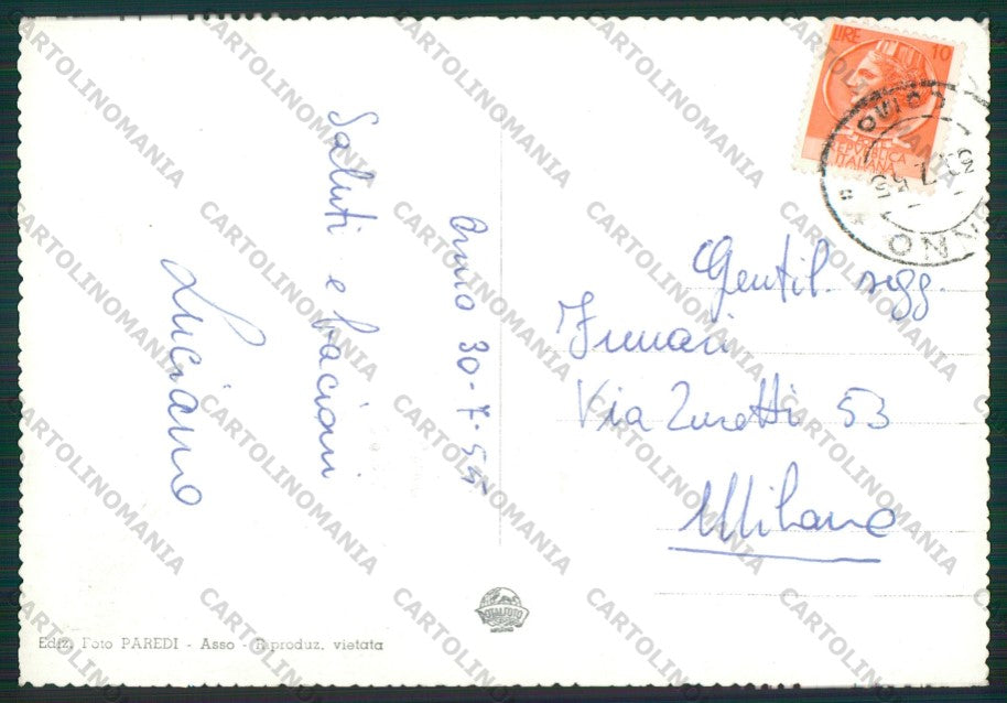 Como Oliveto Lario Onno Lago di Foto FG cartolina KV8468 – retro