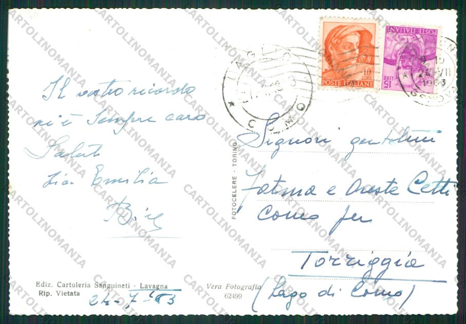 Genova Lavagna Foto FG cartolina KV8470 – retro