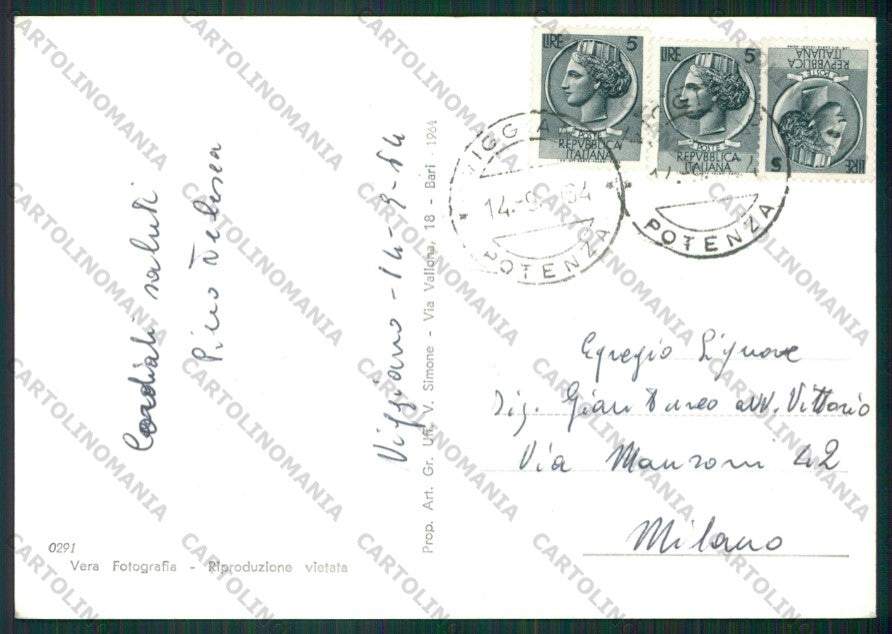 Potenza Viggiano Sacro Monte PIEGA Foto FG cartolina KV8479 – retro