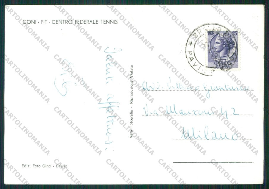 Pavia Pregola Passo del Brallo Tennis PIEGHINA Foto FG cartolina KV8482 – retro