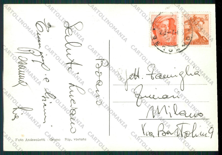 Bergamo Gromo Foto FG cartolina KV8489 – retro