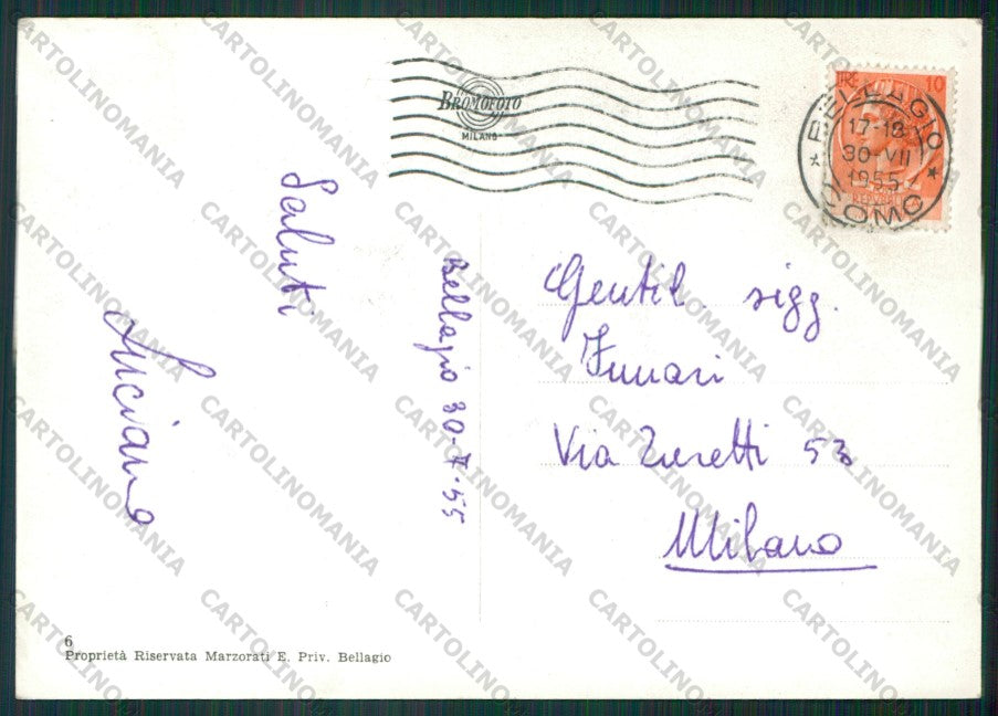 Como Bellagio Lago di Como Foto FG cartolina KV8493 – retro
